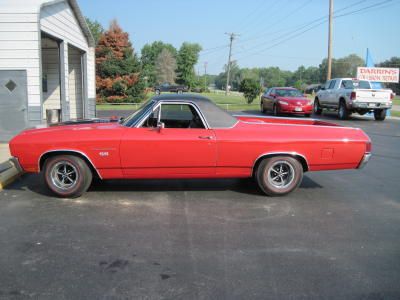 1970 chevrolet elcamino super sport 396 big block red with black stripes