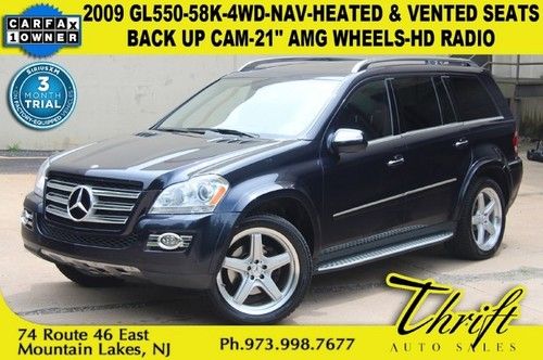 09 gl550-58k-4wd-nav-heated &amp; vented seats-backup cam-21 amg wheels-hd radio