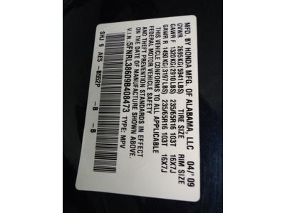 2009 HONDA ODYSSEY EX-L, THEFT RECOVERED SALVAGE TITLE NO DAMAGE, US $15,700.00, image 53