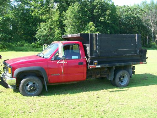 1998 chevrolet k3500 dump truck with fisher snow plow