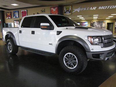 2011 ford f150 crew cab 6.2l svt raptor white 4x4