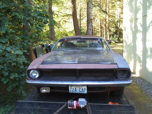 1970 plymouth barracuda base 5.2l, at, originally lime green, rust in 1/4's