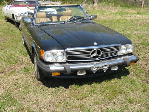 1989 blk mercedes benz 560sl roadster hardtop convertible