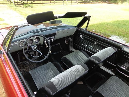 1965 corvair convertible, candy apple red. very good condition