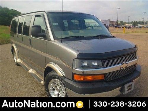 Conversion van loaded with leather and tv