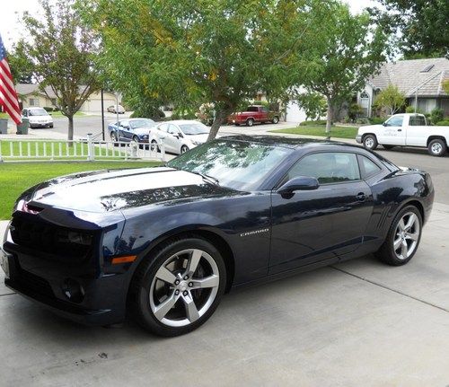 2011 camaro ss, imperial blue w/ white rally stripes