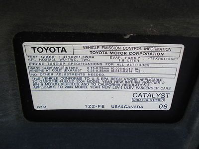 NO RESERVE 2004 TOYOTA COROLLA S 1.8L 4-CYL AUTO MOONROOF CLEAN NICE!, image 14