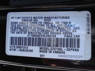 NO RESERVE 2004 TOYOTA COROLLA S 1.8L 4-CYL AUTO MOONROOF CLEAN NICE!, image 20