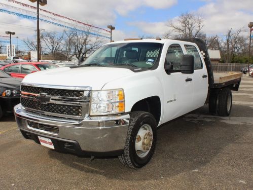 6.6l duramax diesel flat bed chassis cab drw dually vinyl seats power equipment