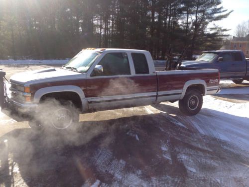 1994 gmc 2500 xcab long bed diesel 4x4 w/plow