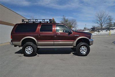 2001 ford excursion ltd 4x4 v10 lift tires wheels roof rack nice !