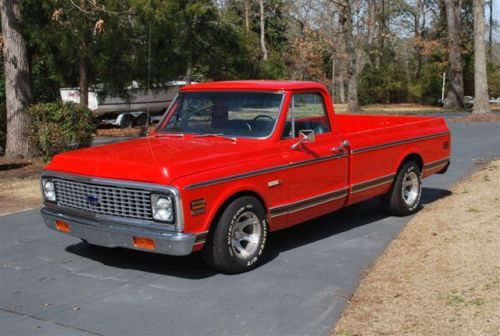 72 chevey truck clean as a pin 350 motor with 4 barrel deck out.