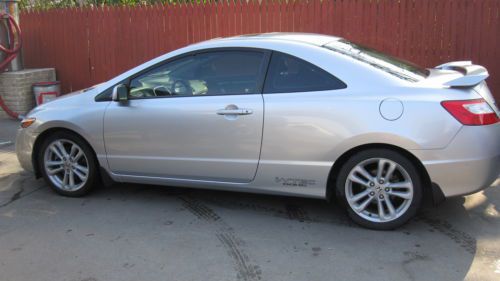 2006 silver honda civic si black leather interior