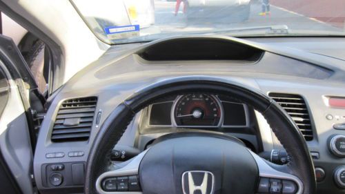 2006 Silver Honda Civic Si Black Leather Interior, image 6