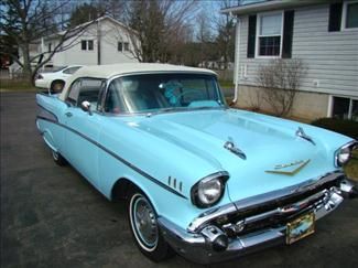 1957 pale blue frame off restoration 3 speed manual 283cid convertible show car