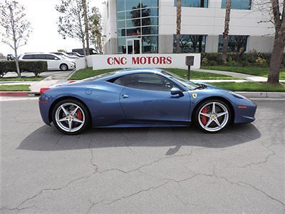 2011 ferrari 458 italia coupe italia blu mirabeau metallic  with 9,002 miles