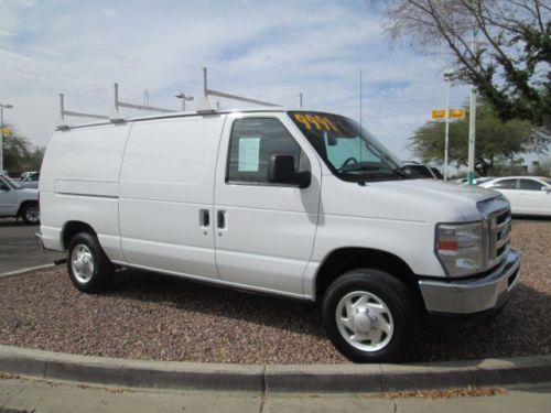 08 econoline cargo commercial work van with bins white 4.6l v8