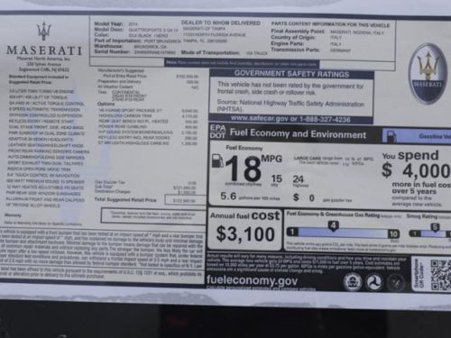 2014 Maserati Quattroporte 4dr Sdn Quat NEW 3.0L Bluetooth Sunroof A/C, image 46