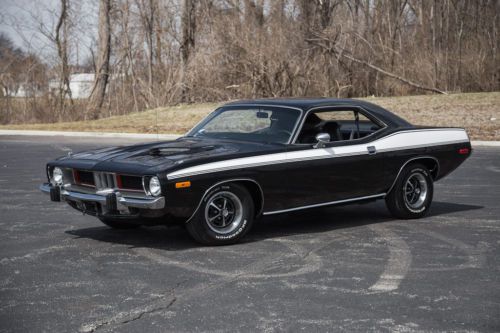 1974 plymouth cuda, 360c.i. v8 numbers matching, p/s, p/b, black/black