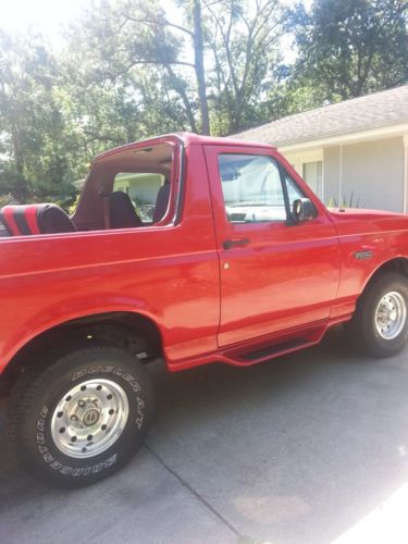 1996 red ford bronco xlt sport sport utility 2-door 5.8l