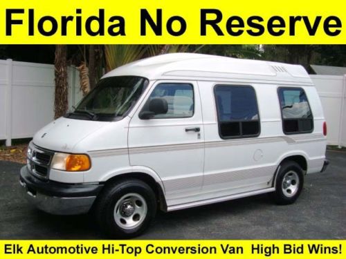 No reserve hi bid wins elk automotive hi top conversion van serviced rear bed tv