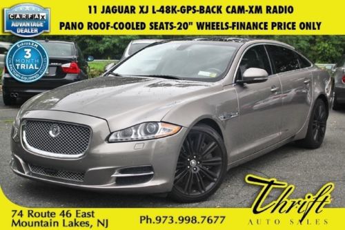 11 jaguar xj l-48k-gps-back cam-xm radio-pano roof-cooled seats-20 wheels