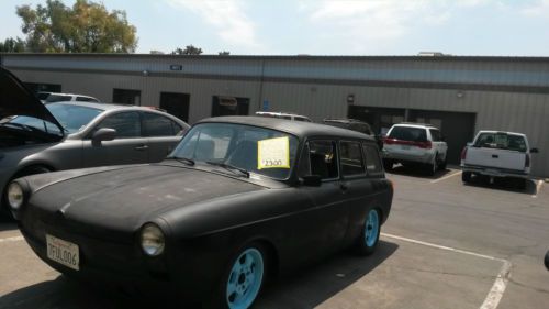 1972 vw type 3 rat rod flat black wagon, 5 spd manual. built trans poshea wheels