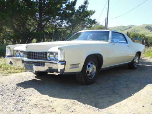 1969 cadillac eldorado coupe - 472 v8 30,000 on rebuilt persian ivory calif. car