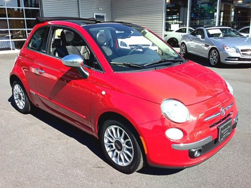 Fiat 500c lounge convertible power top manual transmission leather alloys cd