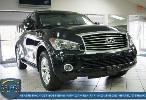 Qx56 awd 7-passenger theater pkg rear dvd/tvs rear camera nav black /black