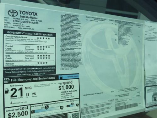 2014 Toyota Sienna XLE, US $35,607.00, image 3