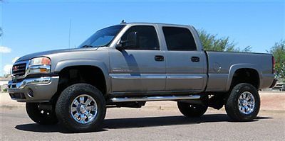 No reserve 2006 gmc sierra 2500hd lifted duramax diesel 4x4 crew sb 1 az owner