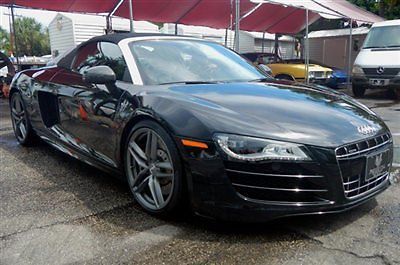 Florida 2011 audi r8 awd v10 spider, triple blacl, 13k miles, auto trans