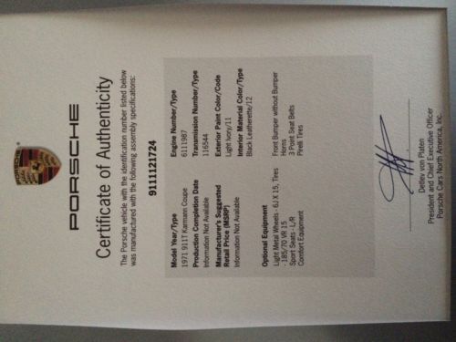 Porsche 911 T Coupe - ROW Karmann Coupe Numbers Matching - True Euro Import COA, US $16,911.00, image 2