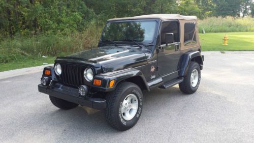 2000 jeep wrangler sahara 4.0l, 5 speed, a/c, crusie, 79k miles