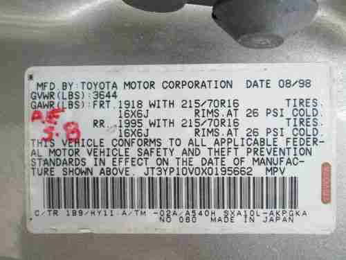 TOYOTA RAV4 4X4 AWD 4CYL AUTO 2 DOOR SOFT TOP CONVERTIBLE SUNROOF, image 9