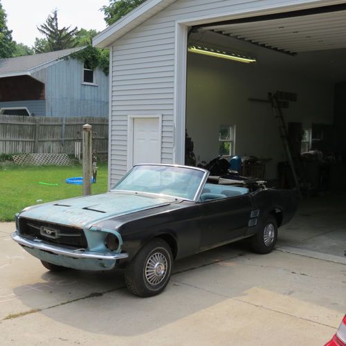 1967 ford mustang convertible v-8 auto c-code solid car.68 66 65 original no res