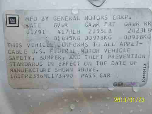 1991 Chevrolet Camaro Z28 RS B4C police, image 10