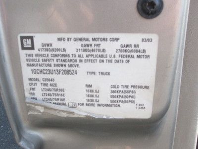 2003 CHEVY SILVERADO 2500 HD CREW CAB HEAVY DUTY TOWING PKG RUNSGR8 ONLY 67K, image 66