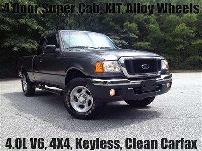 4 door super cab xlt 4.0l v6 4x4 auto 6 cd keyless alloy wheels clean carfax