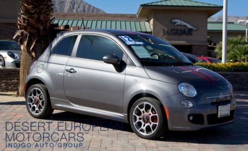 2012 fiat 500 sport 5-speed manual grigio gray red leather 10k mi