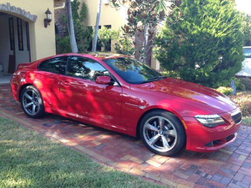 2009 bmw 650i imola red (black leather) - mint condition and always garaged