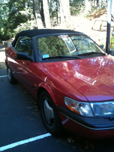 1996 Saab 900 Turbo SE Convertible Red with Black top - 132k miles great car, US $4,500.00, image 1