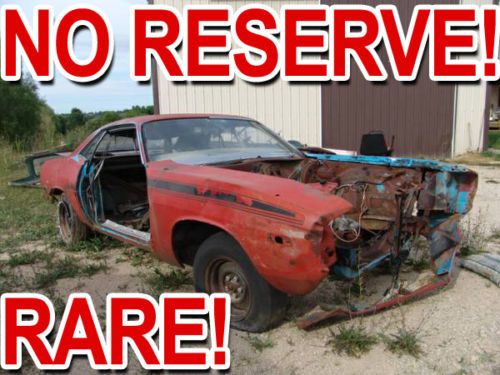 No reserve! rare b3 petty blue 340 4 speed rally cuda! solid frame rails! lqqk!