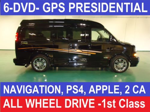 Awd first class presidential, 6 tv-dvd, 26&#034; tv, gps,rvc, custom conversion van