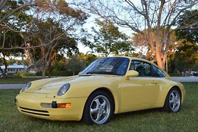 Rare 1997 porsche 911 993 carrera  coupe pastel yellow  black leather  low miles