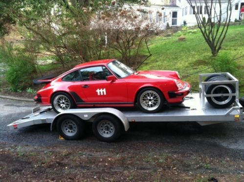 1986 porsche 911 carrera coupe track car with trailer