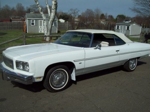 1975 chevrolet caprice classic convertible, triple white, a/c, loaded w/ options