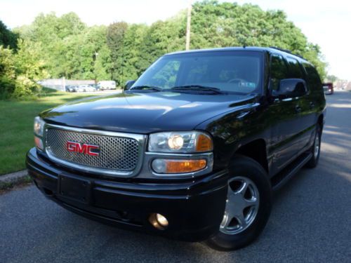 Gmc yukon xl 1500 4wd denali heated leather tv dvd 3rd row clean no reserve