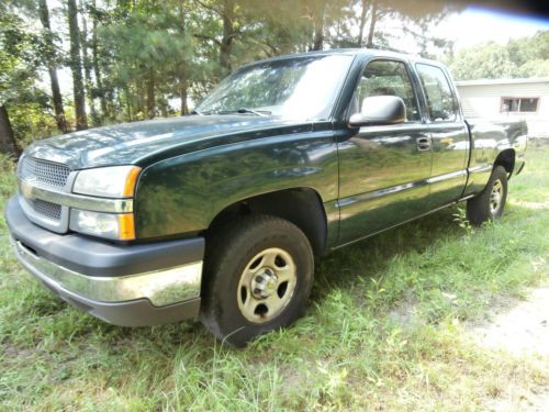 2004 chevrolet silverado ext cab work pickup 4-door 5.3l 4wd 4x4 nice no reserve